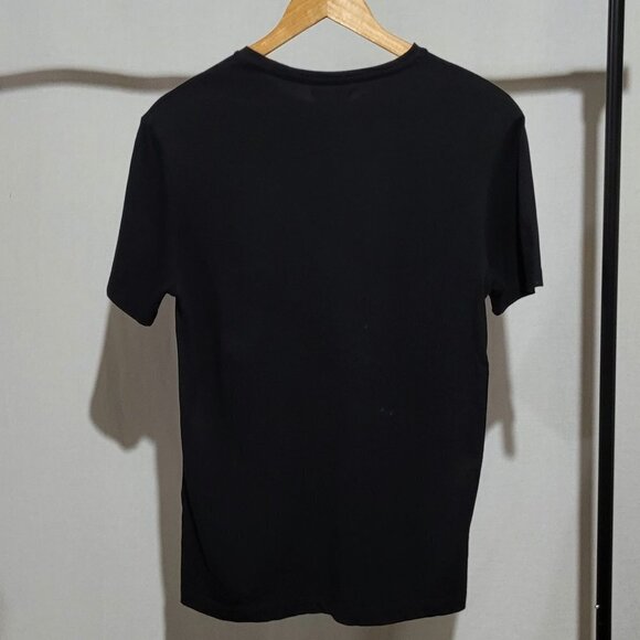 Zara Man black t-shirt short sleeved top with faux leather patches size small - Picture 2 of 10